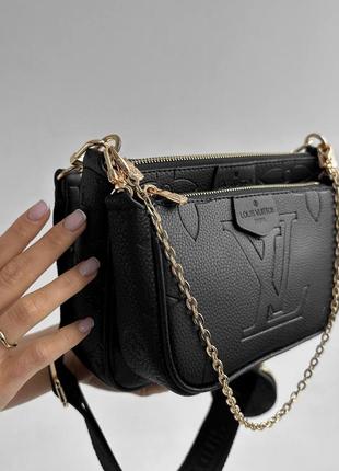 Жіноча сумка lv pochette black new3 фото