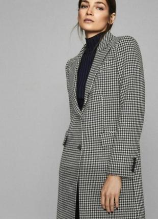 Шерстяне пальто reiss в гусячу лапку lara puppytooth crombie coat2 фото