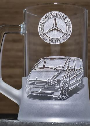 Бокал для пива з гравіюванням mercedes vito 660 мл2 фото