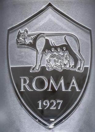 Бокал для пива з гравіюванням логотипу фк рома fc roma sanddecor3 фото