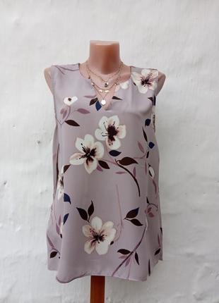 Нежнейший красивый удлененный топ в принт цветы,молния.