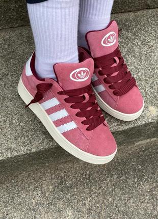 Женские кроссовки adidas campus pink white3 фото