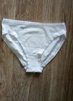 Классные, базовые, коттоновые, трусики, белого цвета, от дорогого бренда: sloggi 👌