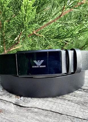 Ремень пояс мужской кожаный в стиле armani / ремень мужественный кожаный в стиле armani