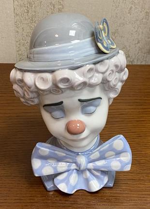Фарфоровая статуэтка lladro «грустный клоун».8 фото