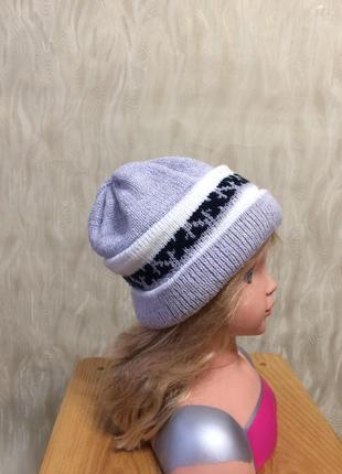 Шапка теплая с двойным отворотом", р.56-57