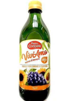 Суміш три олії — авокадо, виноград, соняшник суміш pietro coricelli vivia, 1 л, італія, з вітаміном омега 6,