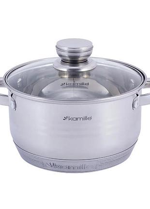 Каструля з кришкою kamille km-4913 5 л 24 см