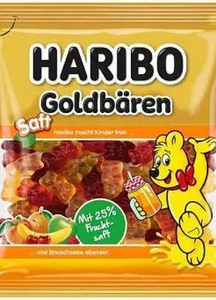 Цукерки желейні з соком haribo goldbaren saft, 160 г, жувальні цукерки харібо, ведмедики золоті