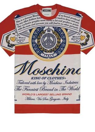 Футболка moschino budweiser printed cotton jersey t-shirt