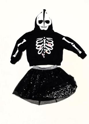 Нове худі скелетик скелет на хелловін
костюм скелета для дівчинки  3-4 роки
