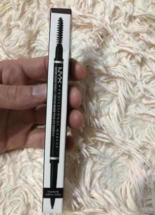 Карандаш для бровей nyx professional makeup micro brow pencil 04 chocolate 0.09 г