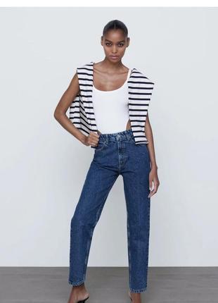 Zara mom fit джинсы классические