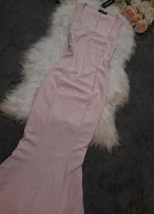 Платье длинное розовое вечернее5 фото