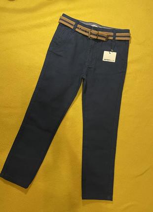 Темно-синие демисезонные зауженные брюки koton3 фото