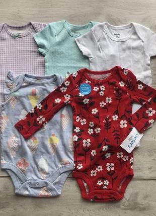 Бодики для девочки короткий рукав 6м 68см картерс carters