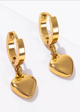 Медаль серьги конго сердечка нержавеющая сталь нержавейка медицинская сталь медзолото купить подарок сердце
