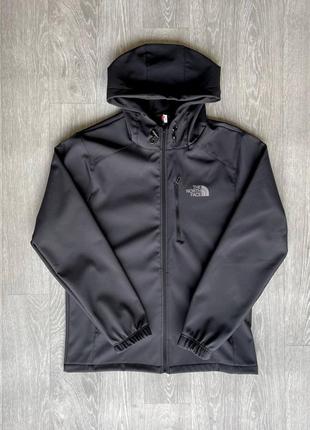 Осеняя серая куртка soft shel куртка the north face с капюшоном сіра осіння куртка на флісі the north face10 фото