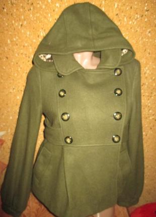 Распродажа❤️стильное, вольного кроя шерстяное полу пальто-курточка-10-121 фото