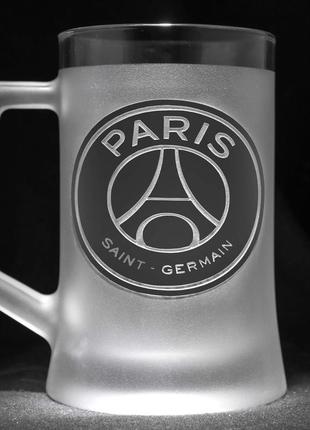 Бокал для пива з гравіюванням логотипу фк парі сен-жермен paris saint-germain football club