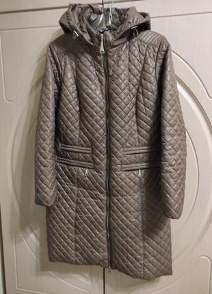 Жіночий демісезонний плащ пальто довга куртка колір капучино, р.,50/eur42
