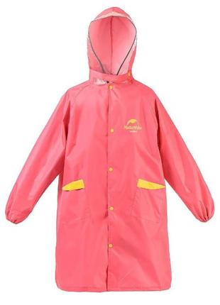 Накидка от дождя детская naturehike raincoat for girl l nh16d001-w pink