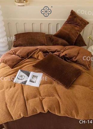 Велюровое постельное белье на овчине3 фото