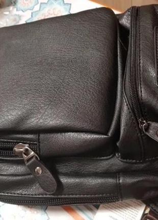 Мужская кожаная сумка рюкзак через плечо новинка 20209 фото