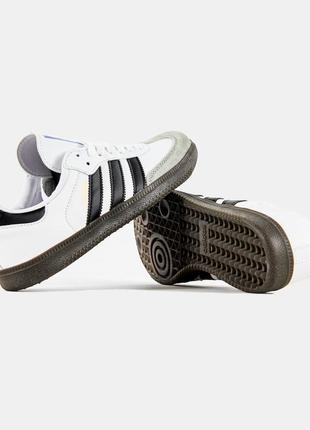 Кросівки adidas samba білі з чорним8 фото