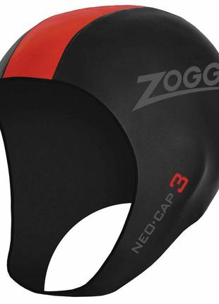 Шапка для тріатлону zoggs neo cap чорно-червона s/m