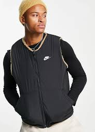 Жилетка nike nk club+ winter vest rev beige dq4878-258  двохстороння1 фото