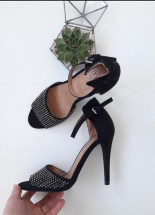 Туфли замш/блестящие