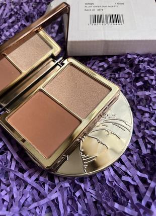 Розкішна палетка хайлайтер + бронзер natasha denona alloy ceek duo bronze & glow palette 20g