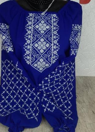 Женская  вышиванка с длинным рукавом и вышивкой украина украинатд 44-64 размеры темно-синяя черная синяя красн3 фото