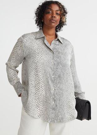 Блуза рубашка в змеиный принт h&amp;m