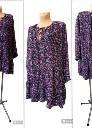 Zara шифонове плаття у квітковий принт9 фото