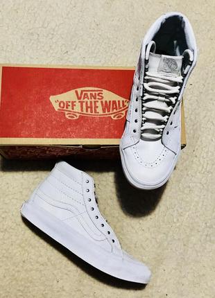 Кроссовки кеды высокие кожаные унисекс vans (оригинал)1 фото