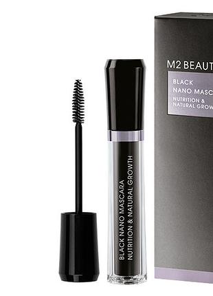 Нано туш-догляд із пептидами для вій nano mascara black m2 beaute 6 мл