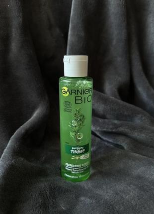 Тонік з екстрактом чебрецю для комбінованої і жирної шкіри garnier bio perfecting tonik purifying thume