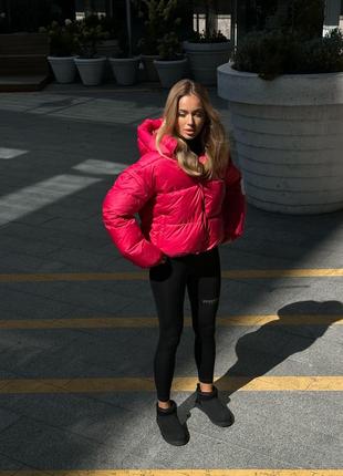 Куртка жилетка 2 в 1 курточка пуховик розовая малиновая9 фото