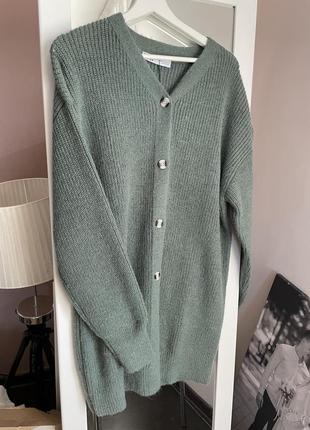 Удлиненный трикотажный кардиган зара zara