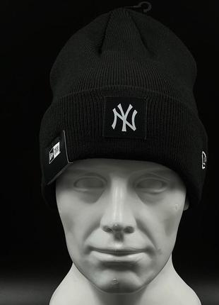 Оригинальная зимняя черная шапка new era new york yankees 601418712 фото