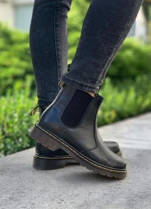 Сапоги демисезон dr. martens chelsea black, челси кожаные🍁