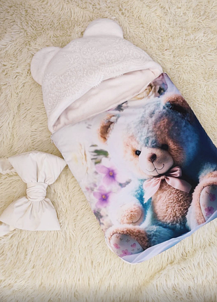 Конверт - спальник на выписку плащевка с ушками деми, зима, разные цвета