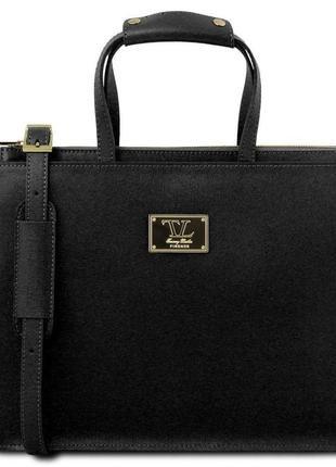 Женский кожаный портфель tuscany leather tl141369 (черный) palermo