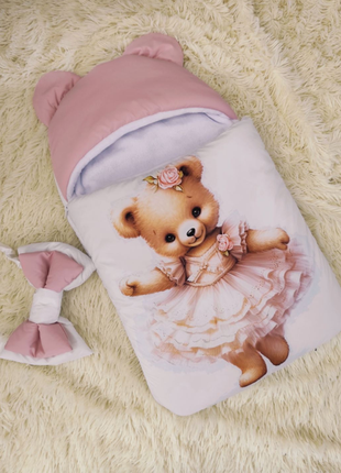 Конверт - спальник на выписку плащевка с ушками деми, зима, разные цвета