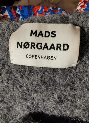 Шерстяной джемпер mads norgaard с альпакой шерстью воротник лодочка свитер4 фото