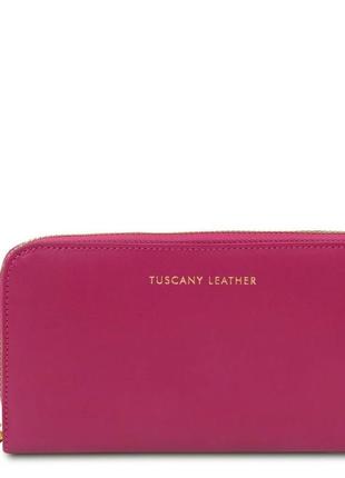 Фирменный эксклюзивный кожаный бумажник для женщин venere tuscany tl142085 (фуксия)1 фото