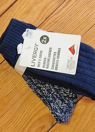 Чоловічі теплі шкарпетки, 2 пари, розмір 43-46, колір синій