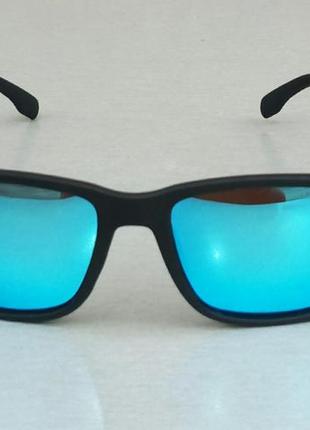 Очки в стиле hugo boss мужские солнцезащитные голубые зеркальные поляризированые2 фото